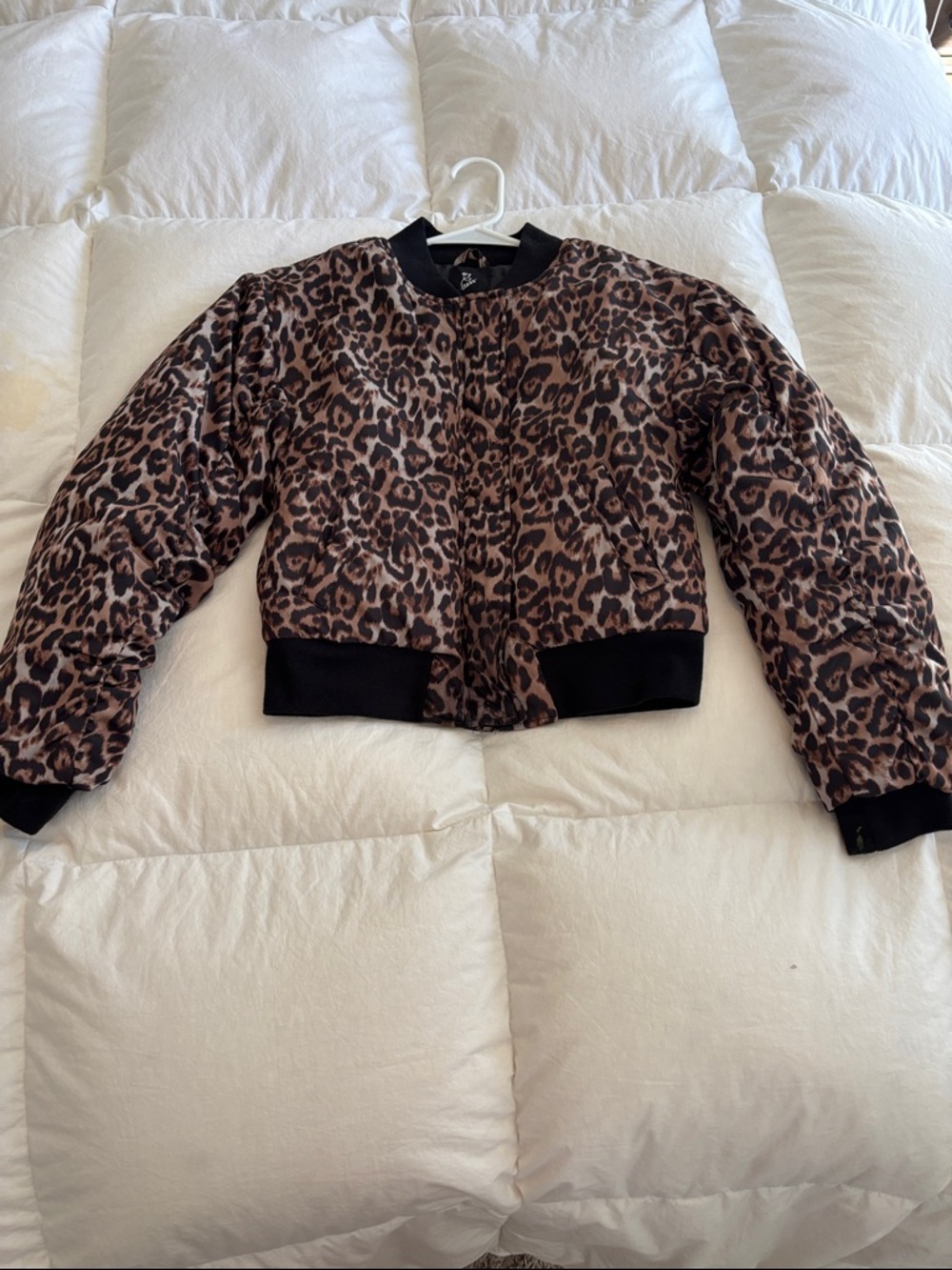 Kids GAP Leopard Print Bomber Jacket - Brown & Black